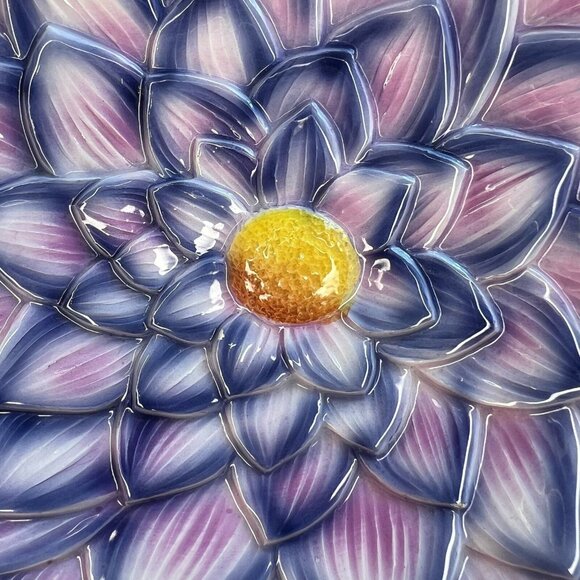 8.5” Pink Flower Daisy Serving Bowl Dish Marshall Field's Made In Italy #12150 - Picture 2 of 7